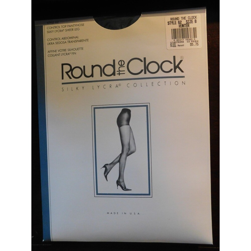 Round The Clock Pantyhose Control Top Size B Hunter Vintage 1994 NOS